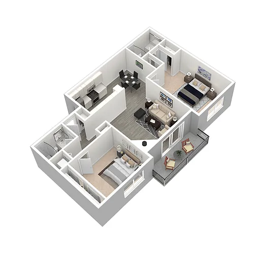 Floor plan Two Bedroom-Two Bath