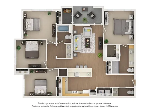 Floor plan 4 Bedroom 2 and Half Bath