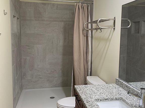 One of the two spacious, nearly identical bathrooms.