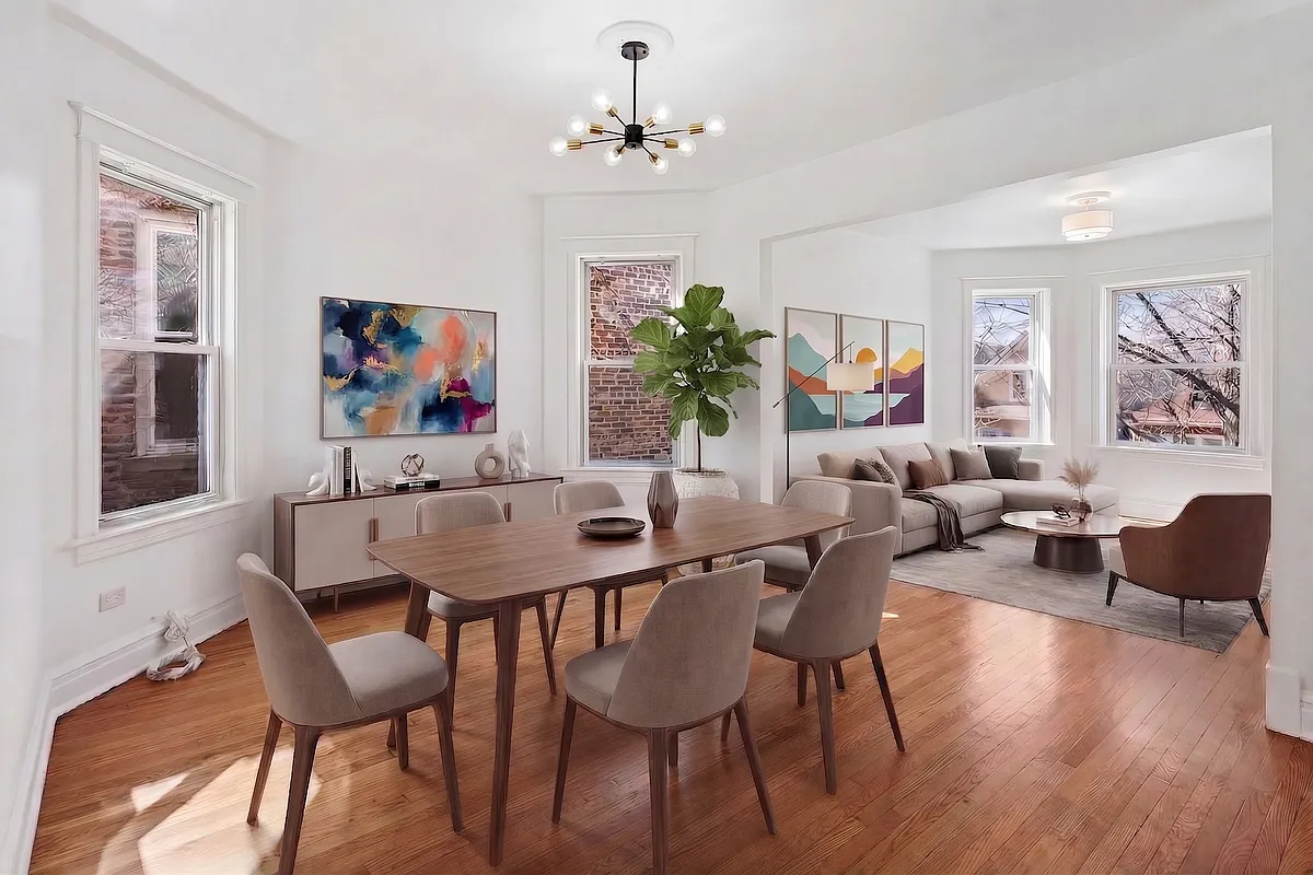 dining/living room (virtually staged) - 1931 N Kostner Ave #2