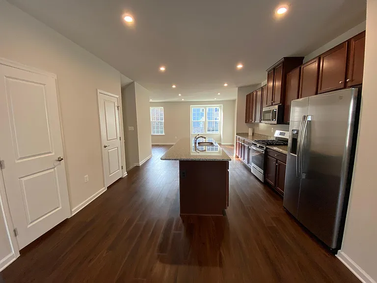 Kitchen view - Powder room door seen on left of photo