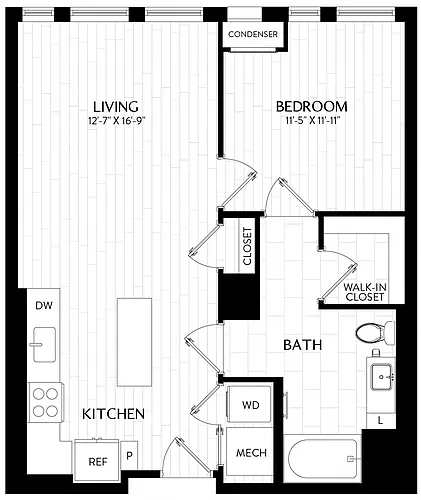 Floor plan 1 Bed/1 Bath-A4