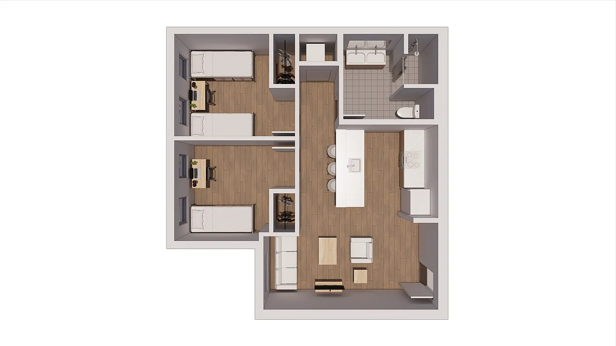 Floor plan B2 - Leased By The Bed