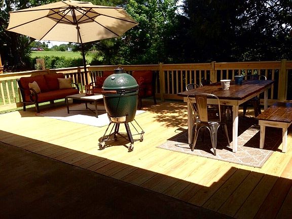 Deck with trees for shade
