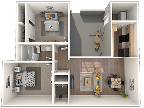 Floor plan Two Bedroom Garden