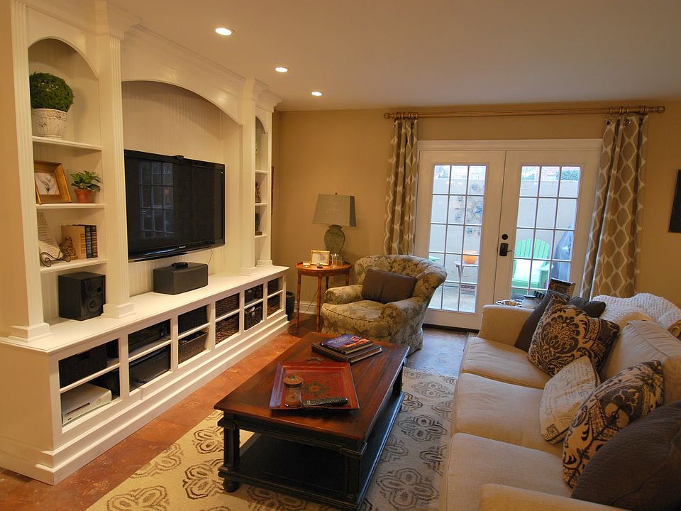 Living room with french doors to private courtyard