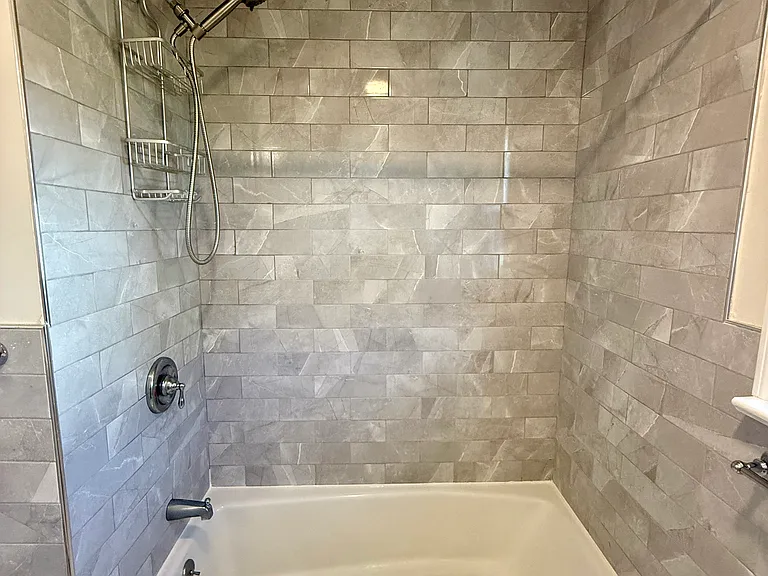 Bathroom with updated tiles