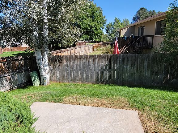 Fenced back yard.