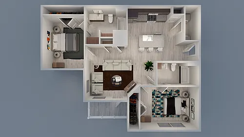 Floor plan 2 Bedroom Down Stairs