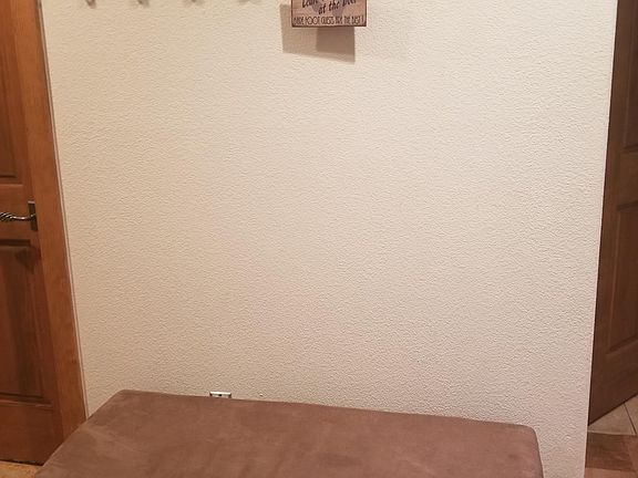 Entry with shoe storage bench