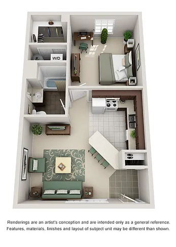 Floor plan 1X1TH