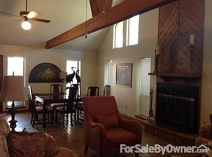 Open floor plan with high ceilings