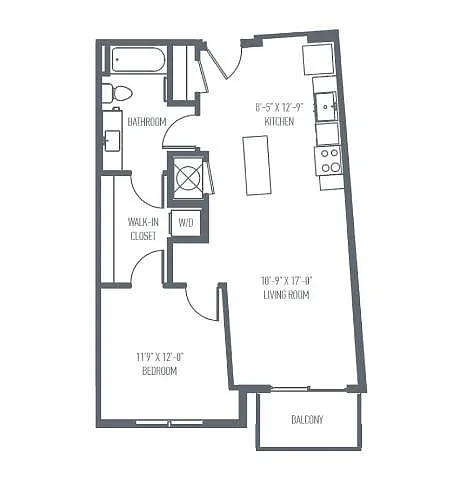 Floor plan B6 & B7 - One Bedroom