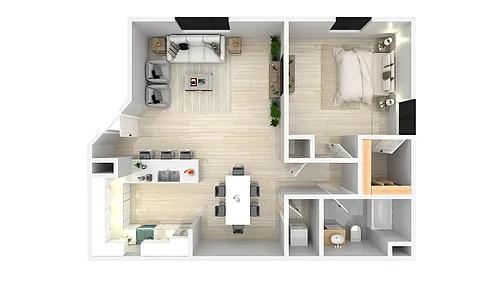 Floor plan 1 Bedroom 1 Bathroom Renovated