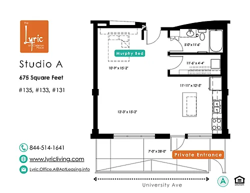 Floor plan Studio A