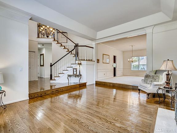 Formal living room flows into the huge formal dining room