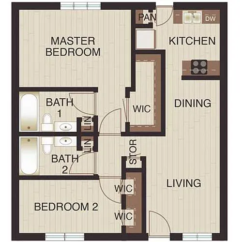 Floor plan Two Beds