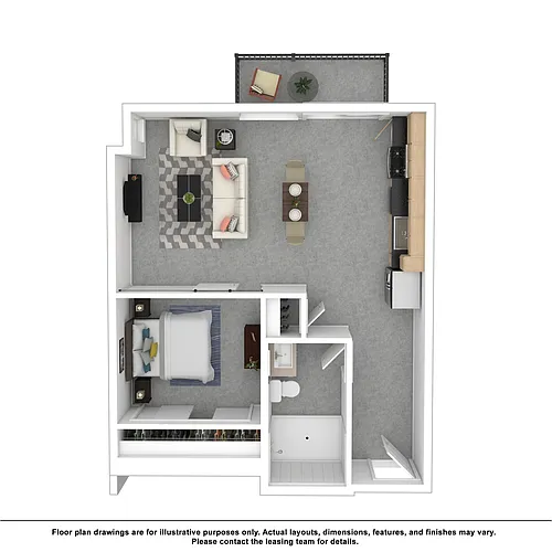 Floor plan 1X1 B