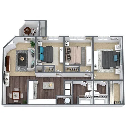 Floor plan C1: 3 Bed 2 Bath