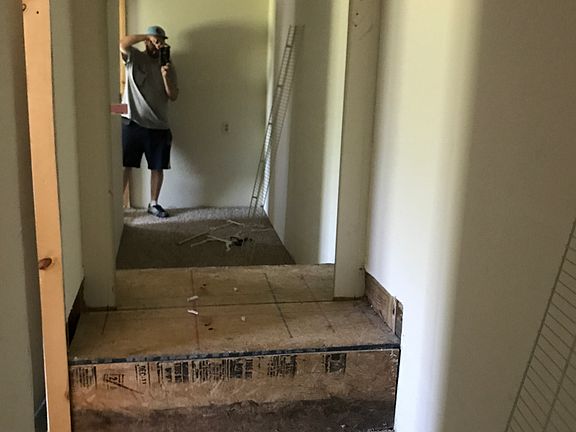 Walk-in master closet mirror