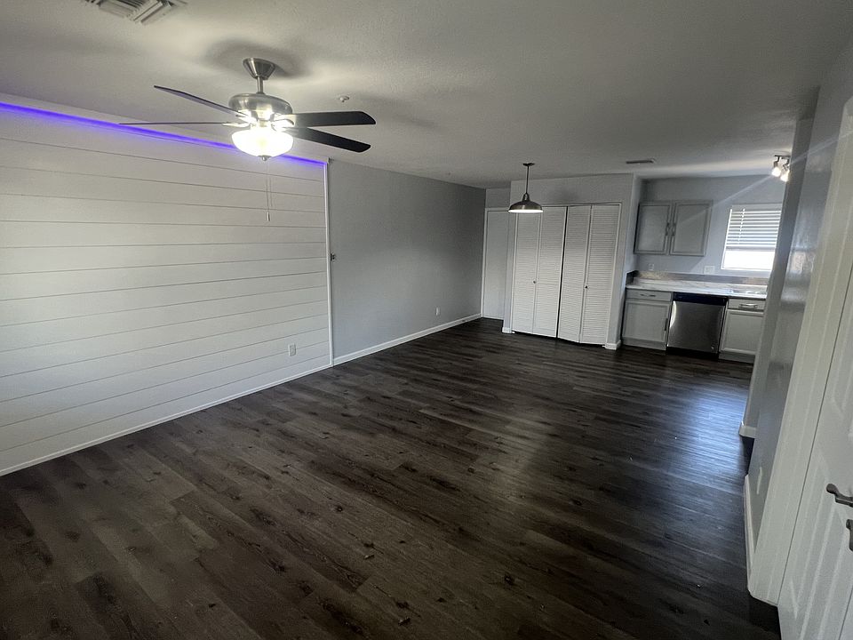 Front door looking into open living space.