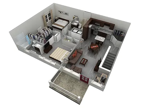 Floor plan 2 BR Designer Overlook Garage