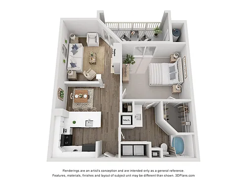 Floor plan Dogwood Renovated A1BR