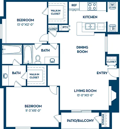 2 Bedroom | 2 Bath | 1030 SF 2 Bedroom | 2 Bath | 1030 SF