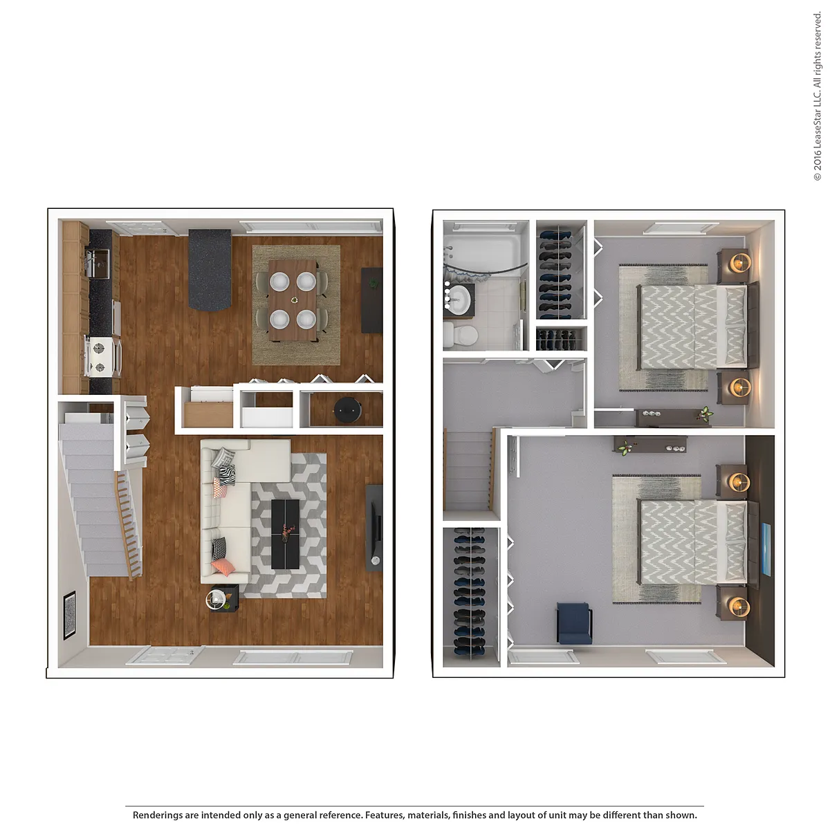 Floor plan 2 Bedroom 1 Bathroom B