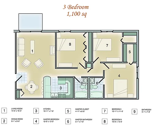 Floor plan Three Bedroom