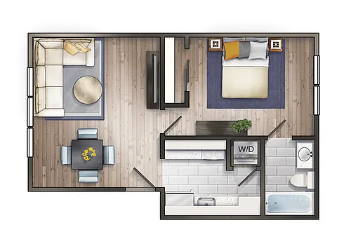 Floor plan 1 Bedroom 1 Bathroom
