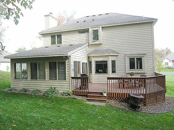 Large 4 season porch and deck in back