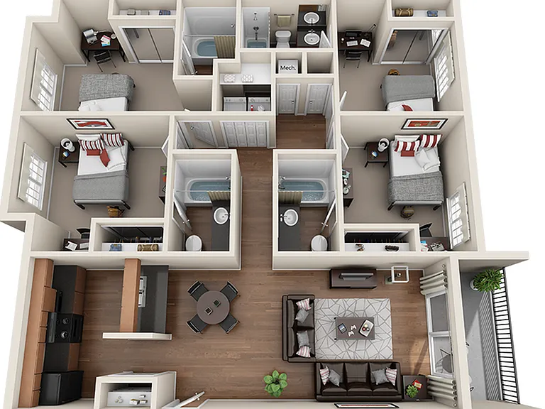 4x4 MAROON- The Outpost San Marcos Apartments