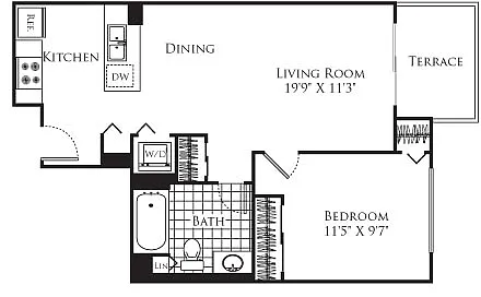 Floor plan 1 Bedroom FP 20