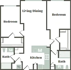 Floor plan 2 Bed/2 Bath C