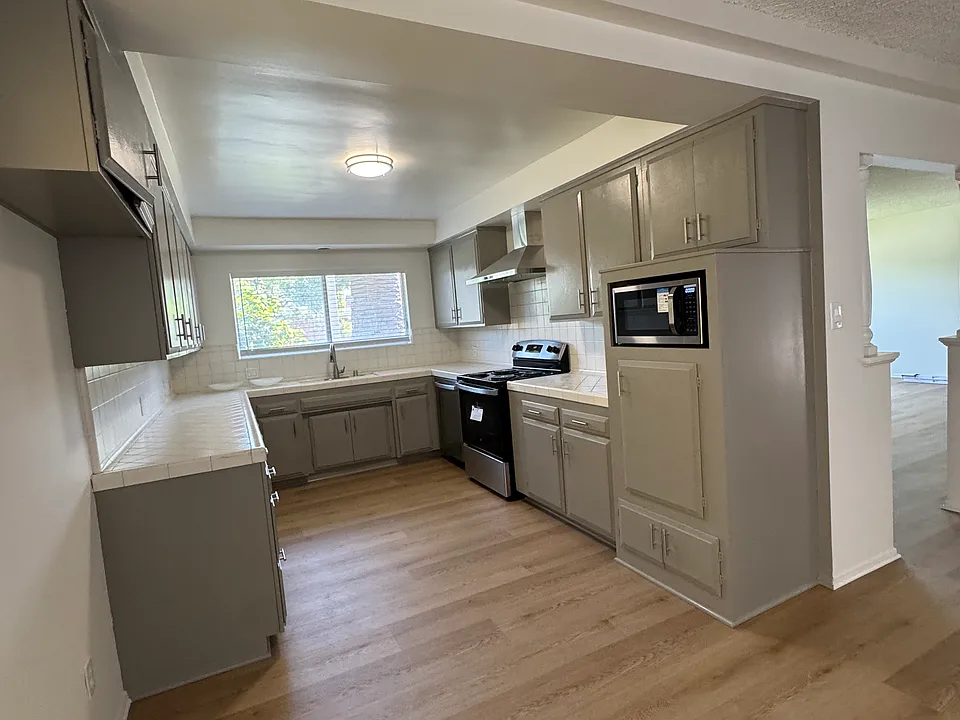 Kitchen viewed from dining room.