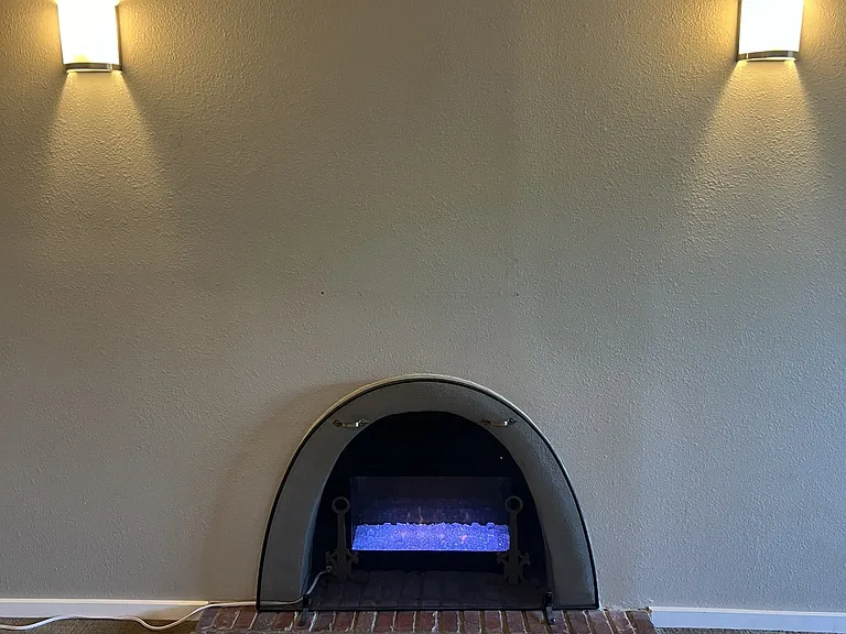 Electric fireplace in the living room