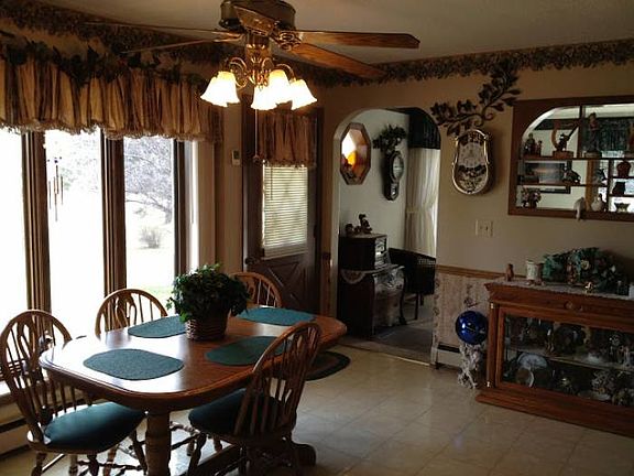 dining room with bay wind