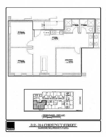 Floor plan International Place - 1307- 2 Bedroom - 2 Bathroom