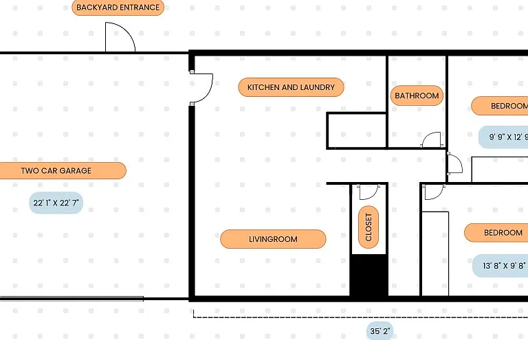 Not shown: garage and bathroom. Updates in progress, will be finished by 7/6/2026