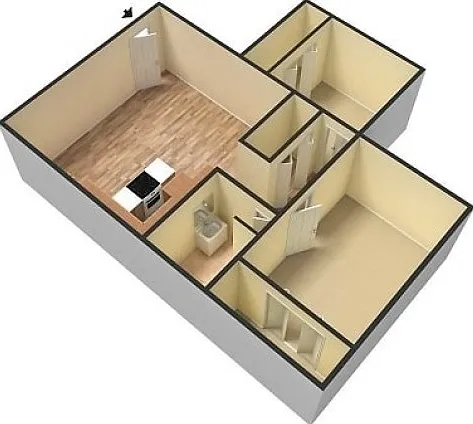 East Manor 2 Bedroom Floor Plan 3D East Manor 2 Bedroom Floor Plan 3D