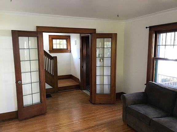 French doors in Living Room open to hall