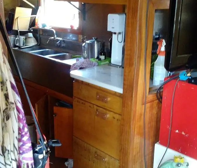 looking into kitchen