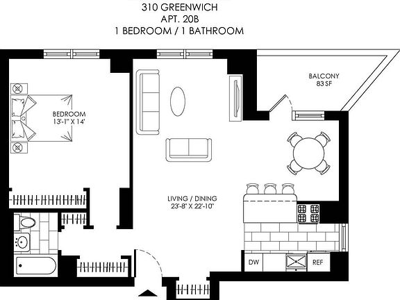 2nd image of 310 Greenwich St APT 20B