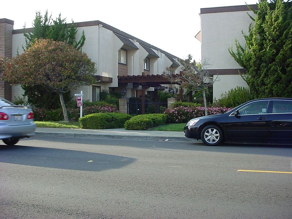 View of walkway entrance from across the street