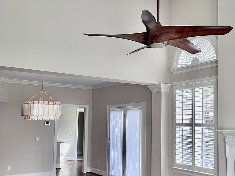 Dining room opens to living room