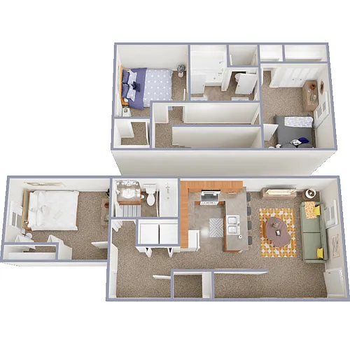 Floor plan 3 Bedroom Townhome