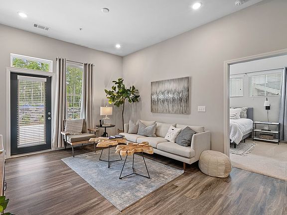 Living room with hard surface flooring