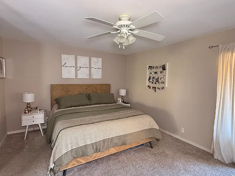 Primary room with a large private patio and bathroom