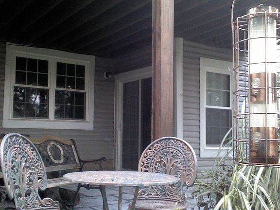 Lower patio with landscaping